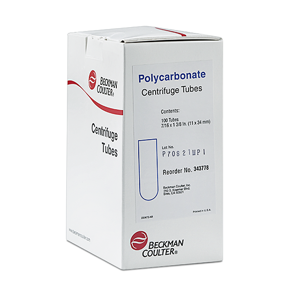 343778_1 mL Open-Top Thickwall Polycarbonate Tube, 11 x 34mm - 100Pk